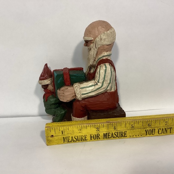 Vintage 1989 Zimmerman collectible Santa with elf, signed. Made in Germany - Picture 6 of 9
